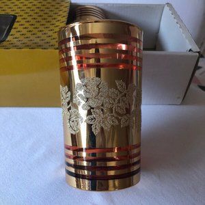 Dunasty Crown 6 Pieces Gold Decorated Tumbler Set.